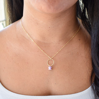 Small Hoop Necklace with Dangling Crown Flower - Yay Hawaii