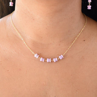 Five Linked Crown Flower Station Necklace - Yay Hawaii
