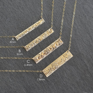 Patterned Hawaiian Heirloom Style Bar Necklace - Yay Hawaii