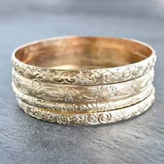One Pattered Wire Bangle Bracelet - Yay Hawaii