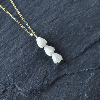 Three Cluster Pikake Necklace - Yay Hawaii
