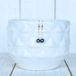 Dainty 8mm Single Dangling Pearl Earring - Yay Hawaii
