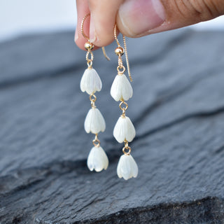 Triple Dangle Pikake Earrings - Yay Hawaii