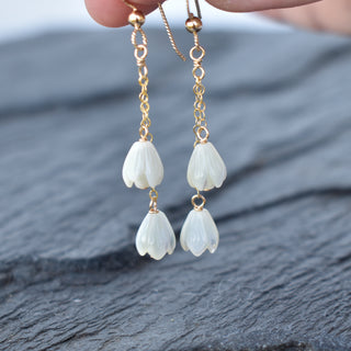 Double Dangling Pikake Earrings - Yay Hawaii