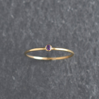 Purple CZ Stacking Ring - February Amethyst Birthstone - Yay Hawaii