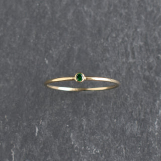 Green CZ Stacking Ring - May Emerald Birthstone - Yay Hawaii