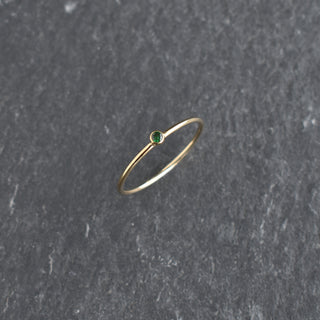 Green CZ Stacking Ring - May Emerald Birthstone - Yay Hawaii