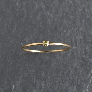 Light Green CZ Stacking Ring - Peridot August Birthstone - Yay Hawaii