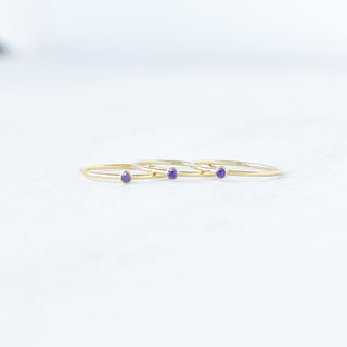 Purple CZ Stacking Ring - February Amethyst Birthstone - Yay Hawaii