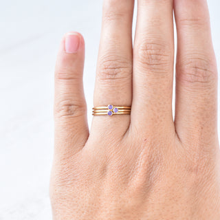 Purple CZ Stacking Ring - February Amethyst Birthstone - Yay Hawaii