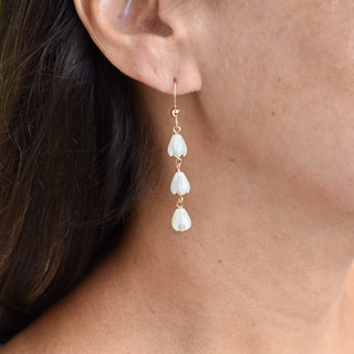 Triple Dangle Pikake Earrings - Yay Hawaii
