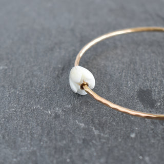 Pikake and Round Tahitian Pearl Bangle - Yay Hawaii