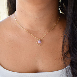 Small Hoop Necklace with Crown Flower - Yay Hawaii