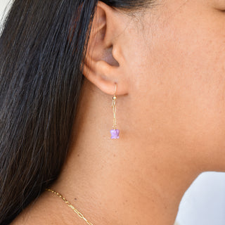 Paperclip crown flower earrings by Yay Hawaii featuring gold-tone metal and intricate flower design in a close-up shot.