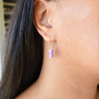 Yay Hawaii Double Cluster Crown Flower Earrings featuring intricate floral design and gold-tone finish on silver hooks.