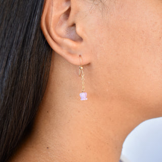 Yay Hawaii single dangle crown flower earrings featuring vibrant floral design with gold accents for a tropical style.