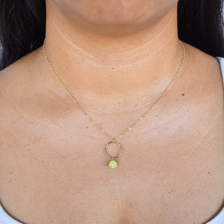Small hoop necklace with dangling Pakalana flower charm, stylish jewelry by Yay Hawaii featuring tropical floral design.