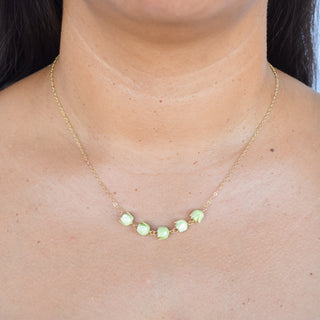Five linked Pakalana Station Necklace by Yay Hawaii featuring five Pakalana flower pendants on a delicate chain.