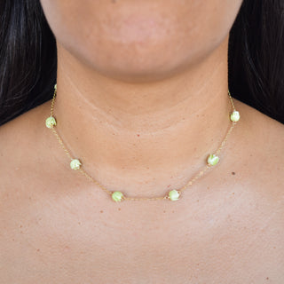 Yay Hawaii Pakalana Chain Linked Station Necklace with floral design, gold-tone finish, and delicate chain links.