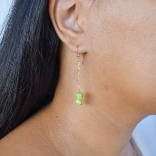 Long Paperclip Double Pakalana Earrings by Yay Hawaii featuring silver-tone paperclip design with double Pakalana flower charms.