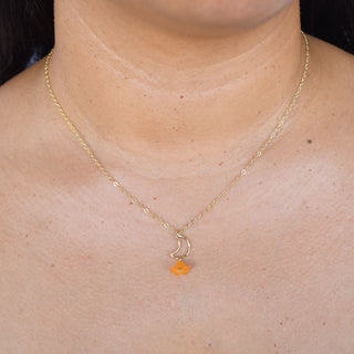 Crescent Moon Mahina and Puakenikeni necklace by Yay Hawaii featuring a delicate pendant with Hawaiian floral and lunar design