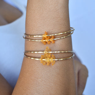 Adult Puakenikeni bangle bracelet by Yay Hawaii featuring floral design and traditional Hawaiian style.
