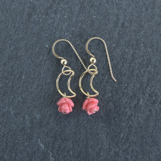 Crescent Moon Lokelani Earrings - Yay Hawaii