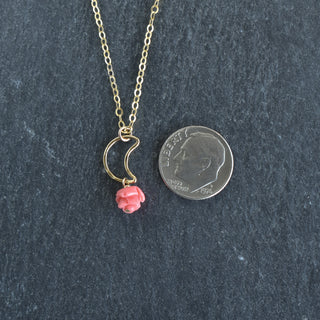 Silver Crescent Moon Mahina and Lokelani necklace by Yay Hawaii featuring a moon and floral design on a delicate chain.