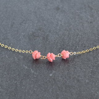 Three Linked Lokelani Station Necklace - Yay Hawaii