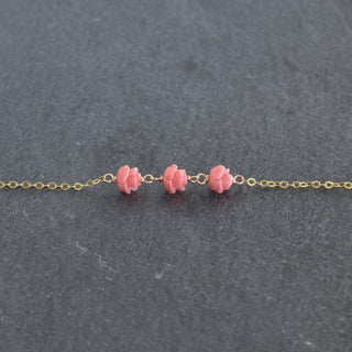 Three Linked Lokelani Station Necklace - Yay Hawaii