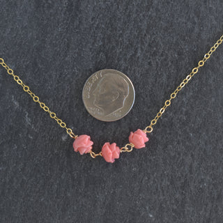 Three Linked Lokelani Station Necklace - Yay Hawaii