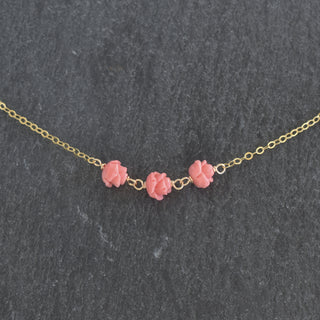 Three Linked Lokelani Station Necklace - Yay Hawaii