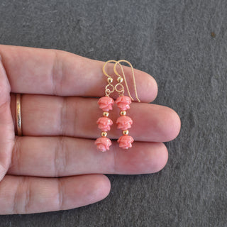 Triple Lokelani Earrings with Metal Accent Beads - Yay Hawaii