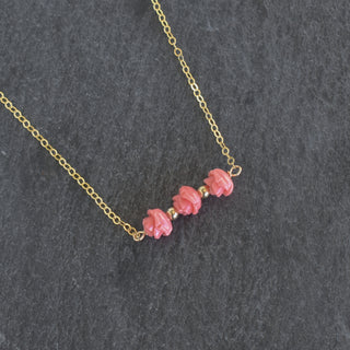 Three Lokelani and Accent Bead Necklace - Yay Hawaii