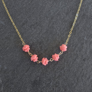 Five Linked Lokelani Station Necklace - Yay Hawaii