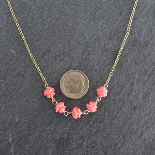 Five Linked Lokelani Station Necklace - Yay Hawaii