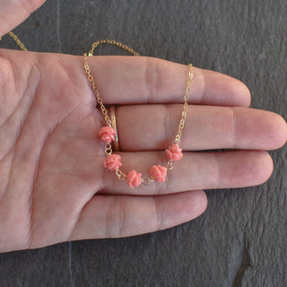 Five Linked Lokelani Station Necklace - Yay Hawaii