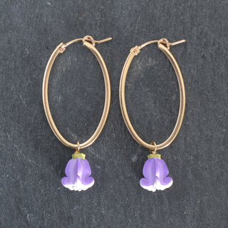 Realistic Pua Kalaunu Large Oval Hoop Earrings - Yay Hawaii