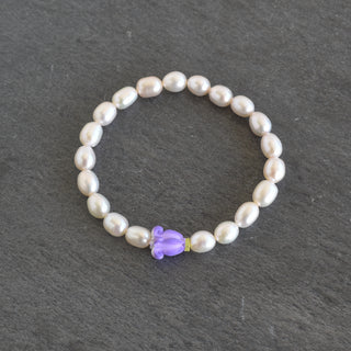 Single Realistic Pua Kalaunu Stretchy with White Rice Pearls - Yay Hawaii