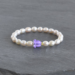 Single Realistic Pua Kalaunu Stretchy with White Rice Pearls - Yay Hawaii