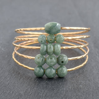 Three Round 10mm Burmese Jade Bangle - Yay Hawaii