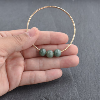 Three Round 10mm Burmese Jade Bangle - Yay Hawaii