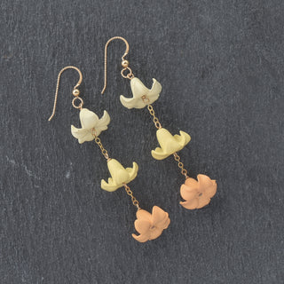 Yay Hawaii Chain Link Big Puakenikeni earrings in vibrant color, featuring bold flower-shaped design and chain link details.