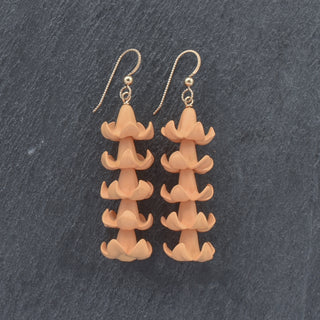 Yay Hawaii Long Cluster Big Puakenikeni earrings in vibrant colors, featuring large floral design and dangling earrings style.