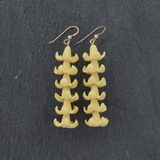 Yay Hawaii Long Cluster Big Puakenikeni earrings in vibrant colors, showcasing tropical flower-inspired dangle earrings.
