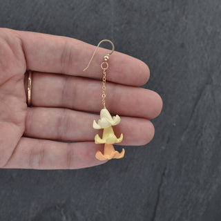 Yay Hawaii dangling triple cluster Puakenikeni earrings in vibrant colors, featuring floral-inspired design and lightweight metal hooks.