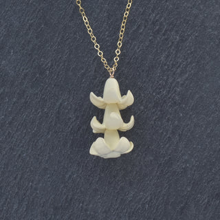 Triple Big Puakenikeni Drop Necklace by Yay Hawaii featuring vibrant floral pendants on a delicate chain.