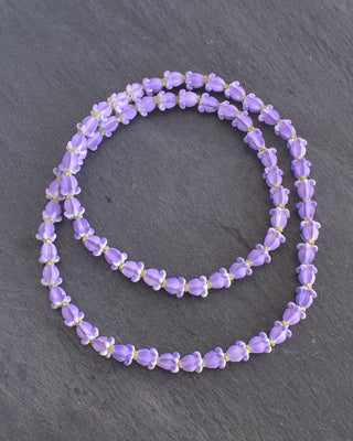 Purple Pua Kalaunu Lei - Traditional String - Yay Hawaii