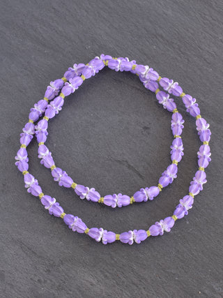 Purple Pua Kalaunu Lei - Alternating String - Yay Hawaii