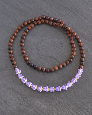 Purple Pua Kalaunu Lei - Rosewood - Yay Hawaii